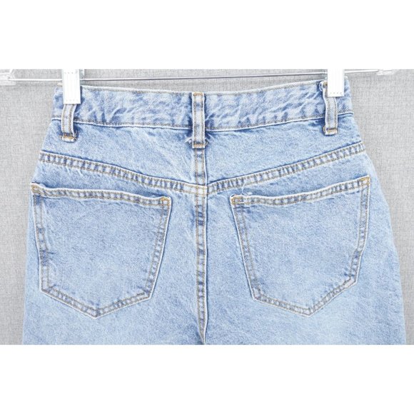 Cotton On Denim Shorts Womens 2 Blue High Rise Cutoff Stretch Bermuda - Picture 8 of 11